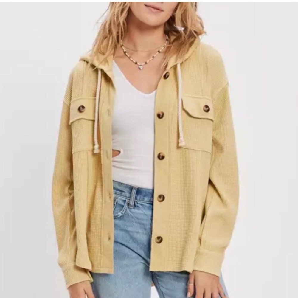 AE Waffle Hoodie Shacket